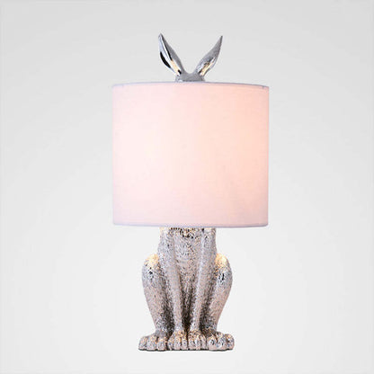 Kaninchen Tischlampe Gold Dekorativ mit Schirm
