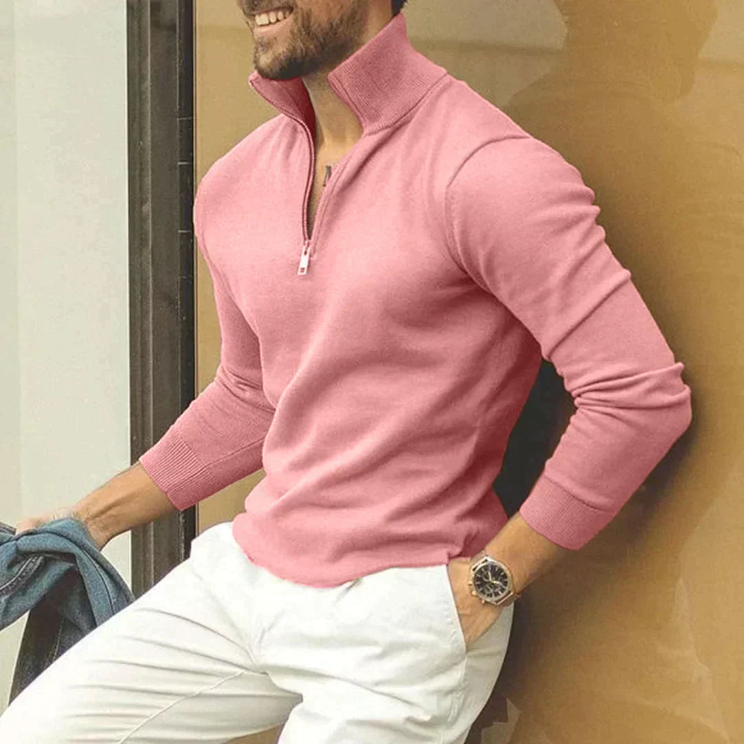 Herren Pullover Modern Stehkragen Reißverschluss