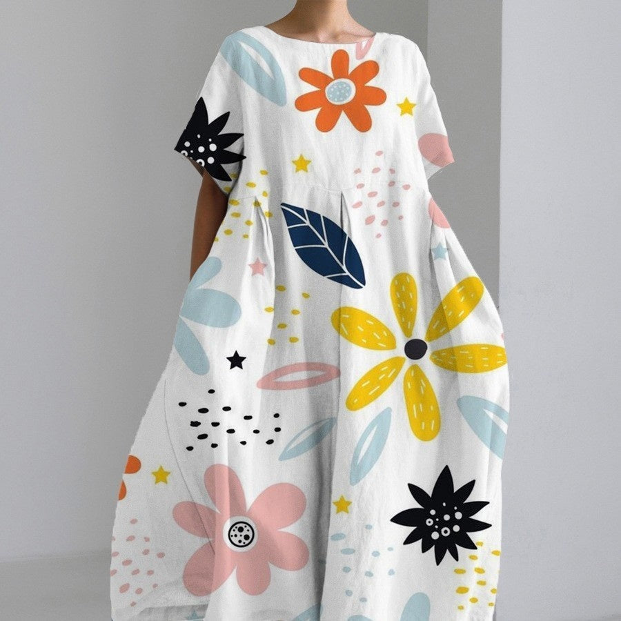 Baumwoll-Look Kleid mit 3D-Druck von BerlinGlamour