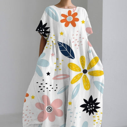Baumwoll-Look Kleid mit 3D-Druck von BerlinGlamour