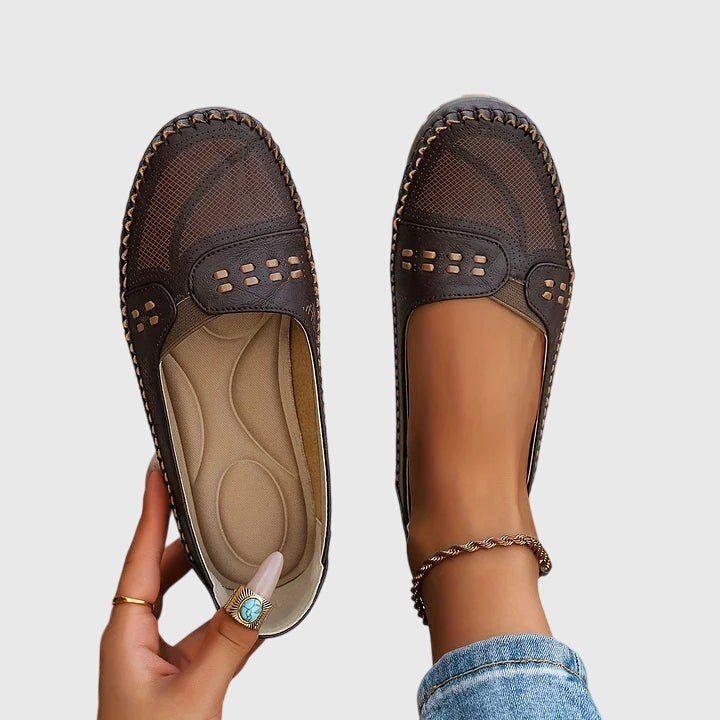 Damen Loafer Schuhe Lässig Perforiert Bequem