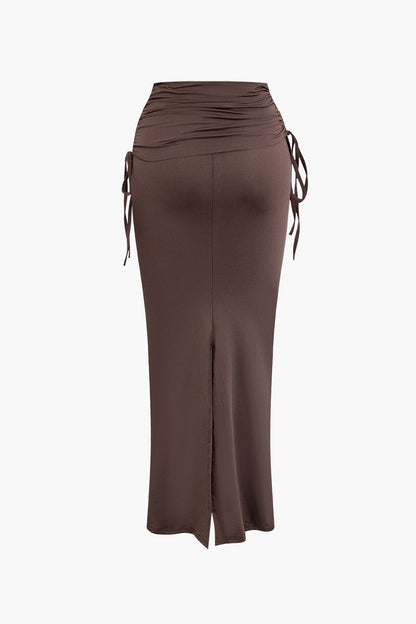 Asymmetrisches Set Damen One Shoulder Top Maxi Rock