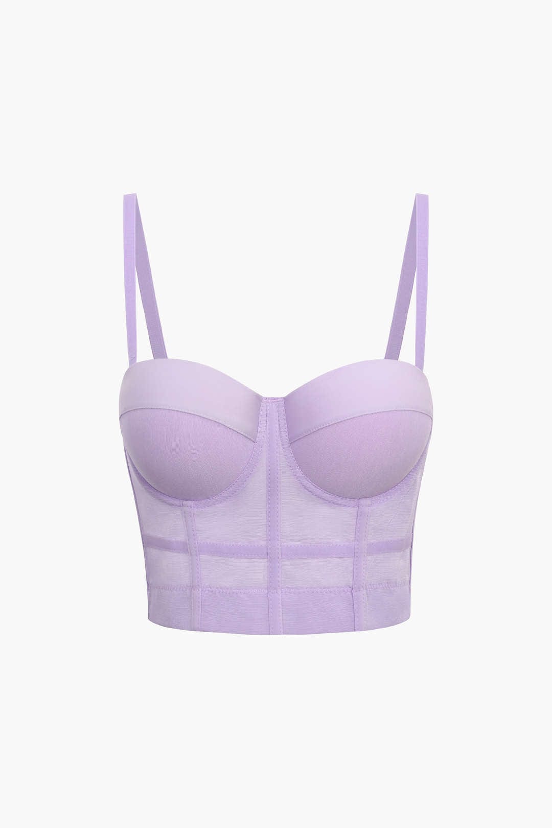 Bustier-Top Figurbetont Mit Bügel-Cups und Mesh-Struktur