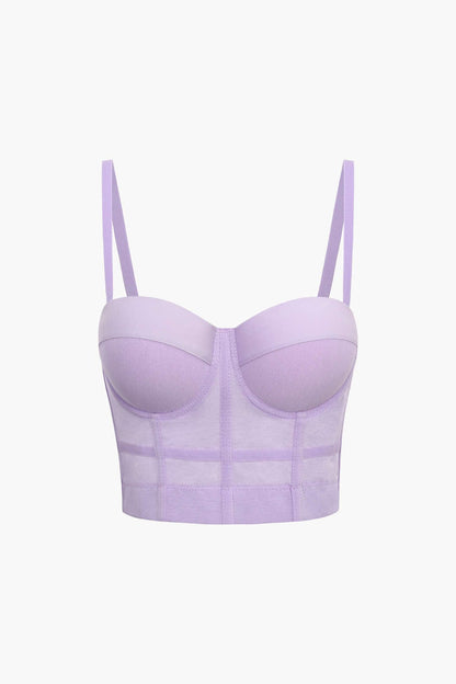 Bustier-Top Figurbetont Mit Bügel-Cups und Mesh-Struktur