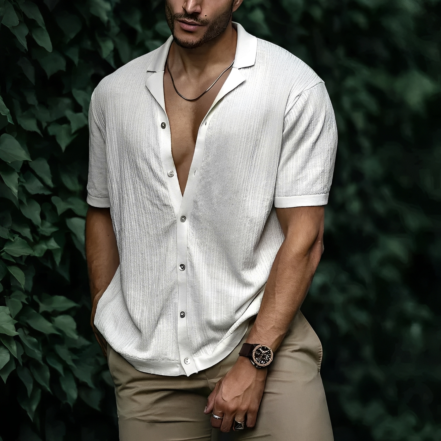 Herren Sommerhemd Elegant Leicht Slimfit