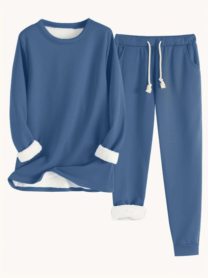 Damen Warmes Winter-Loungewear-Set Bequem