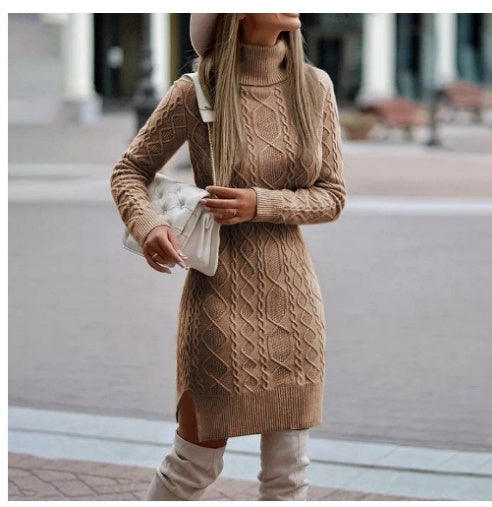 Amy: Winterpulloverkleid mit Schlitz