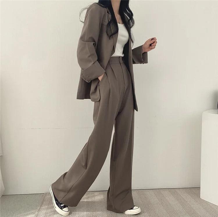 Damen Anzug Set Maßgeschneidert Langblazer Elegant