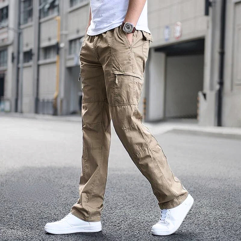 Bequeme Herren Cargo Hose Baumwolle Grün - BerlinGlamour