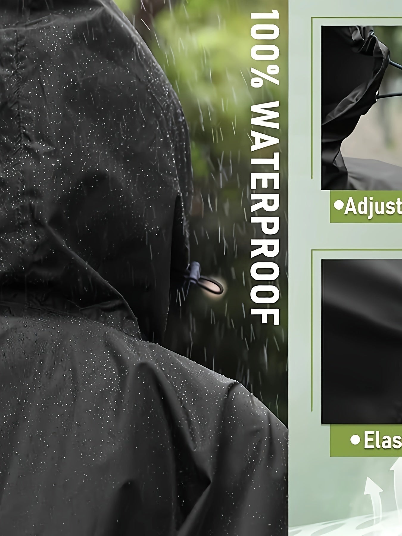 Wasserdichter Regenponcho mit Kapuze Berlin Style