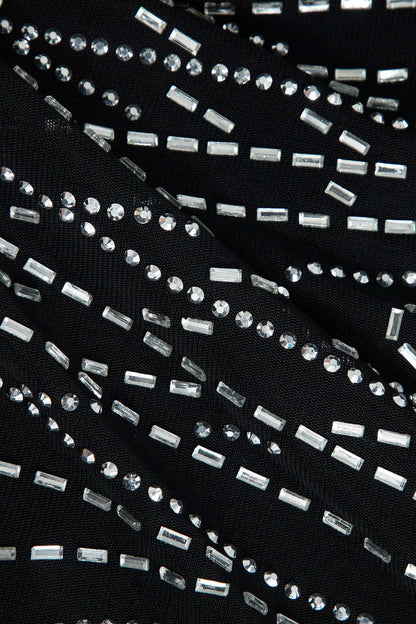 Glitzerndes Minikleid Strass Verziert Elegant