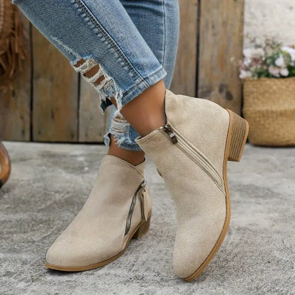Stiefelette Stilvolle Damen Stiefel Mit Reißverschluss - BerlinGlamour
