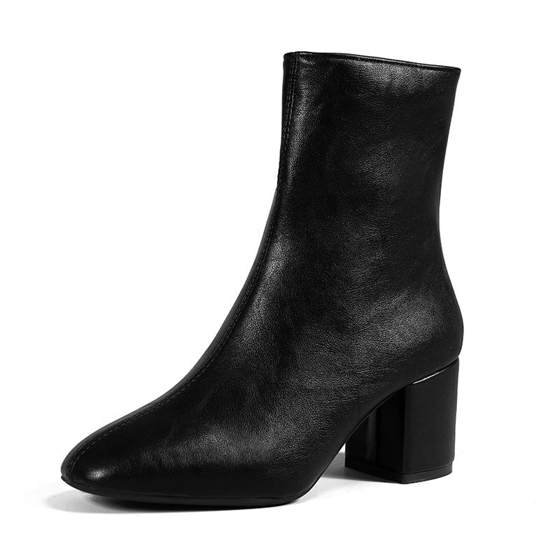 Damen Stiefeletten Lackleder Schwarz Elegantes Design