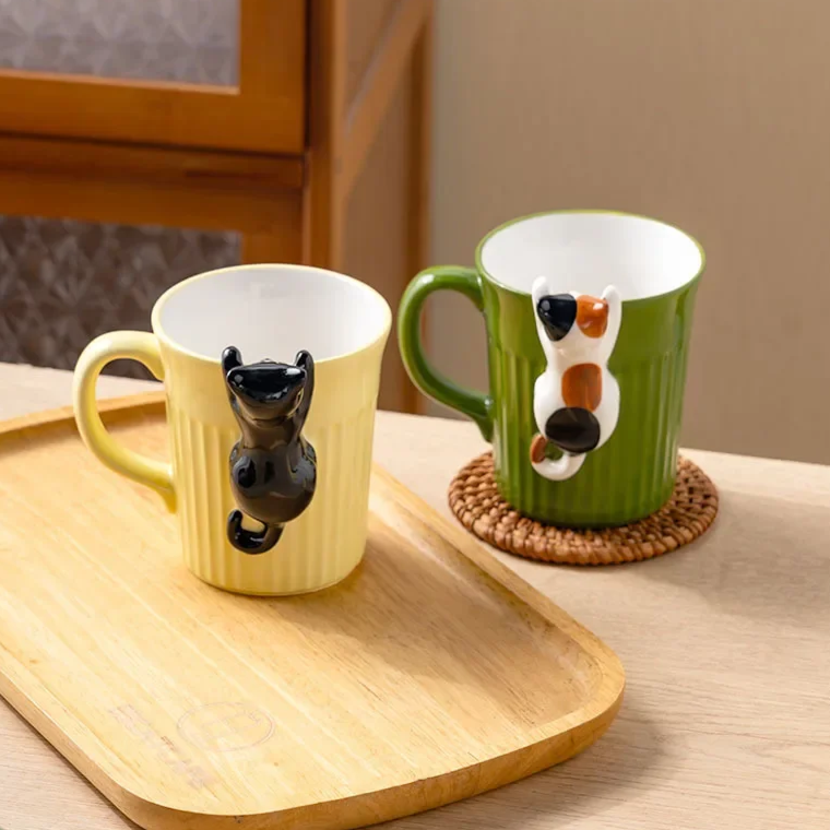 Katzen Keramikbecher Hängend Dekorativ