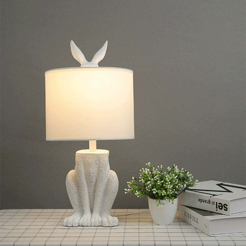 Kaninchen Tischlampe Gold Dekorativ mit Schirm