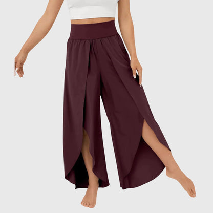 Damenhose Weit Boho Stil mit Schlitz