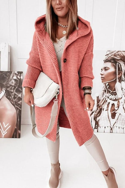 Strickjacke mit Kapuze Weich Warm Locker