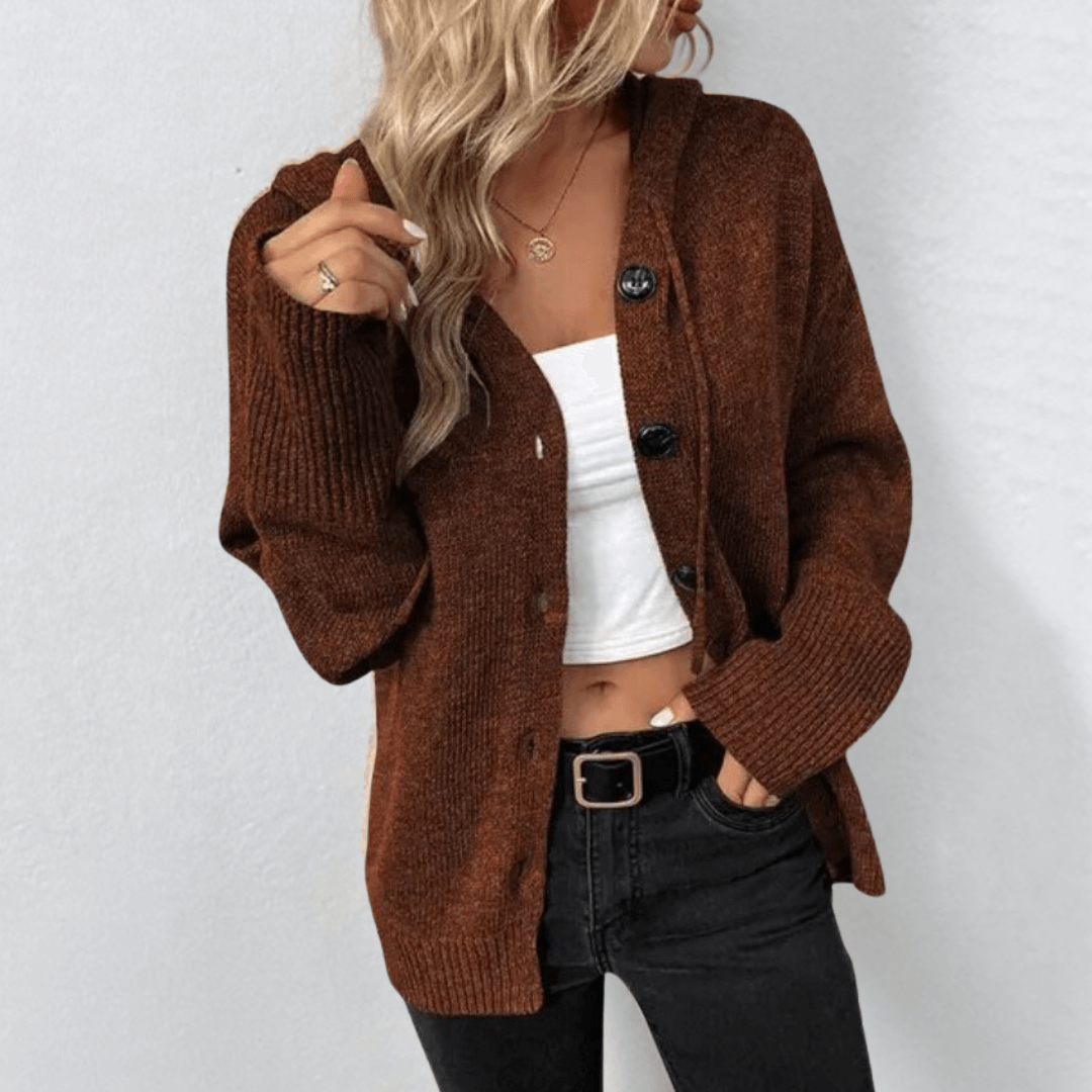 Damenschal Cardigan Strick mit Knöpfen Modern