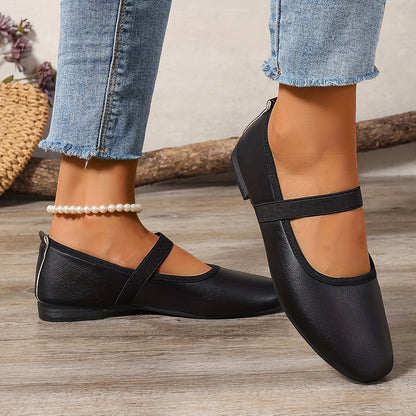 Elegante Weiße Ballerinas Mary Jane Schuhe Damen