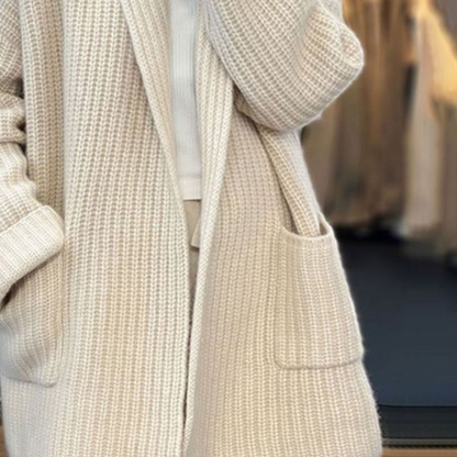 Damen Strickjacke Wollmischung Warm Elegant - BerlinGlamour