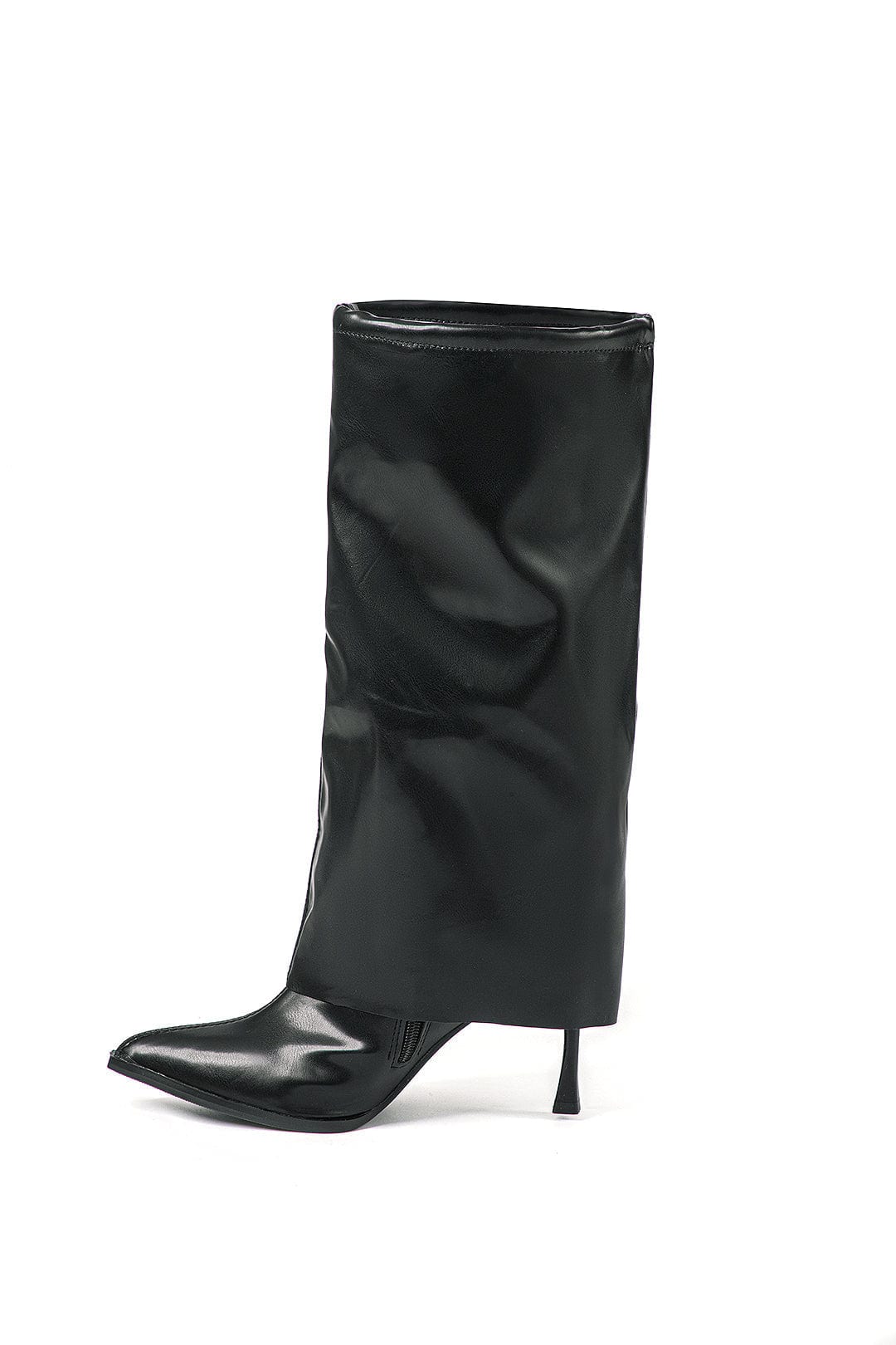 Schwarze Stiefel Damen Hoch Oversized Design Schuhe