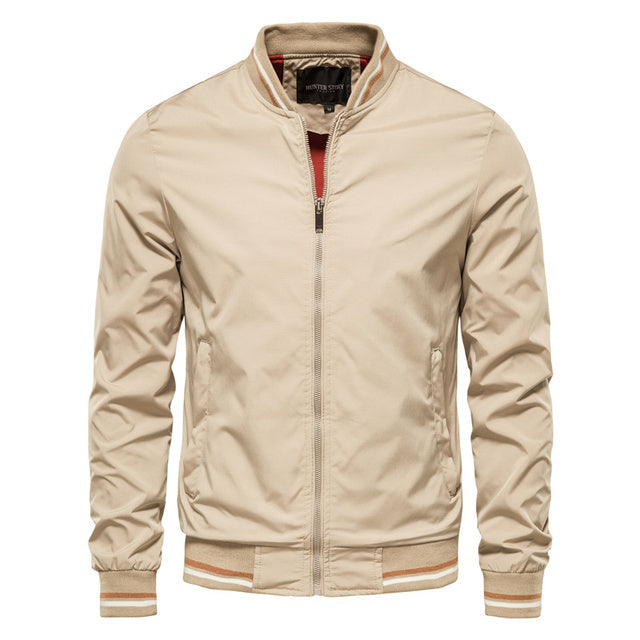 Herren Bomberjacke Stylisch Leder Schwarz