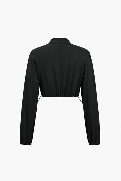 Sportliches Zweiteiler Set Cropped Jacke Leggings