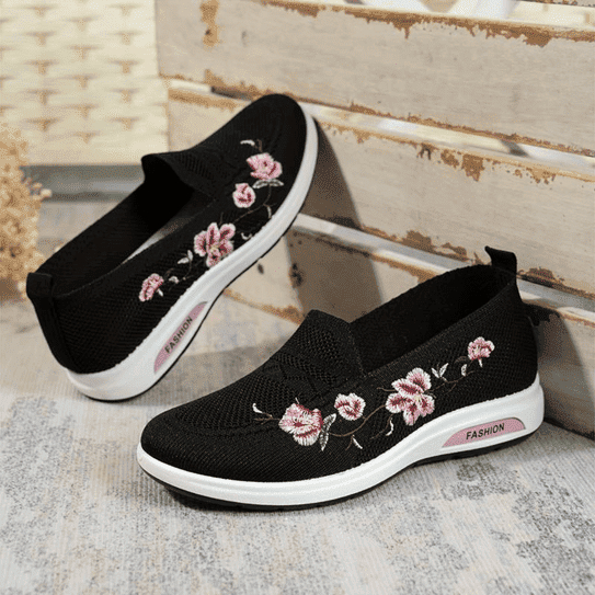 Damen Orthopädie Schuhe Bequem Blumenmuster