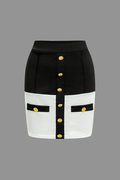 Elegantes Zweiteiler Set Minirock Damen