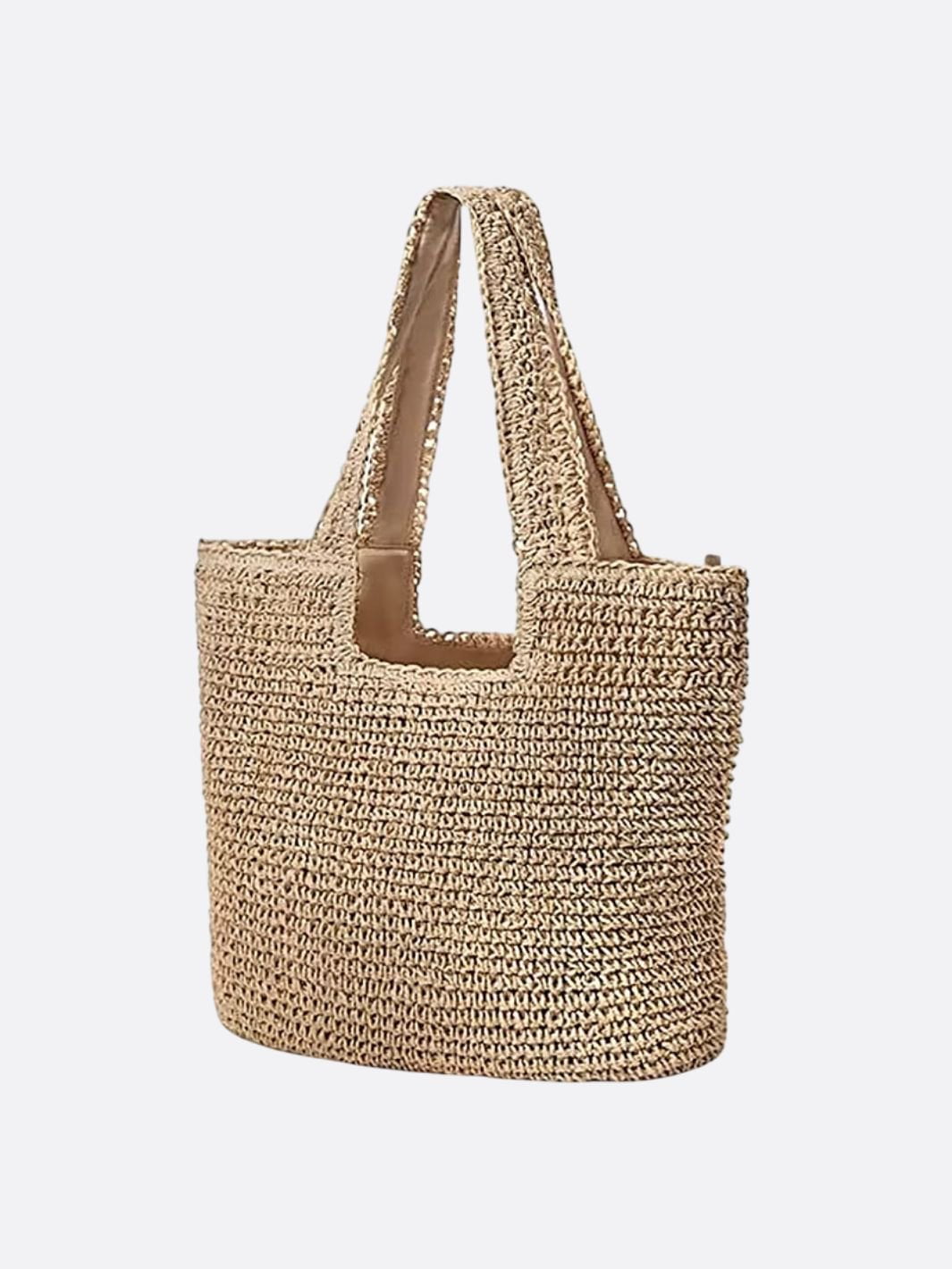 Grobe Stroh-Tasche Gehäkelt Doppelhenkel Schultertasche Sommer