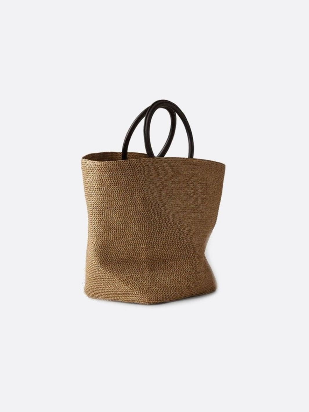 Große Stroh-Tote Bag mit Rundgriff Sommer