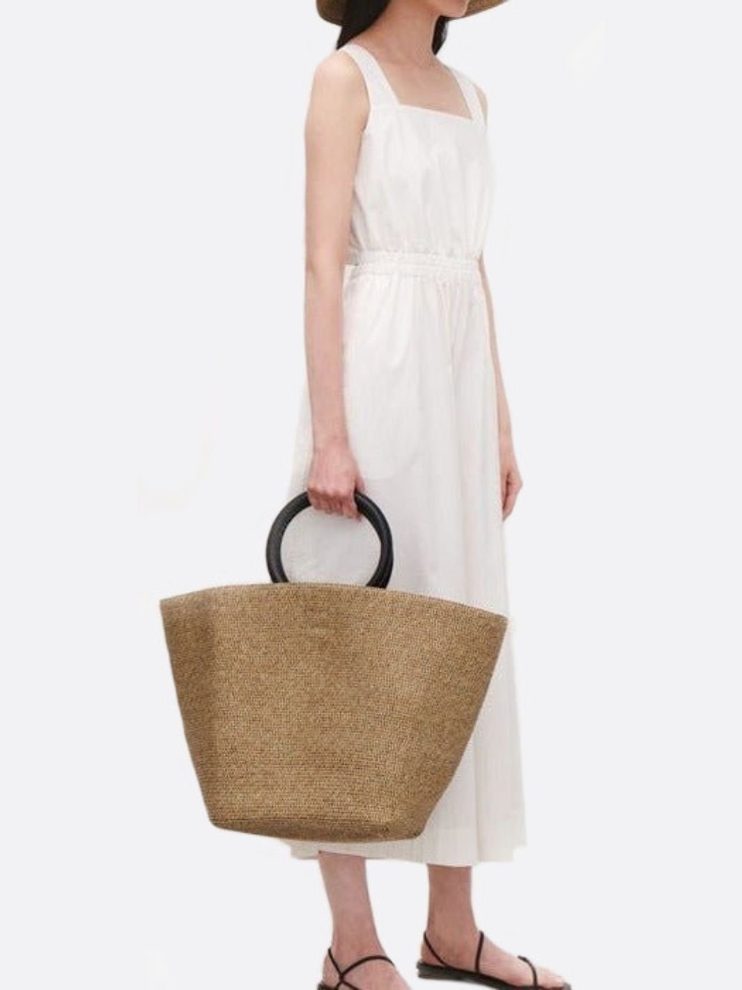 Große Stroh-Tote Bag mit Rundgriff Sommer
