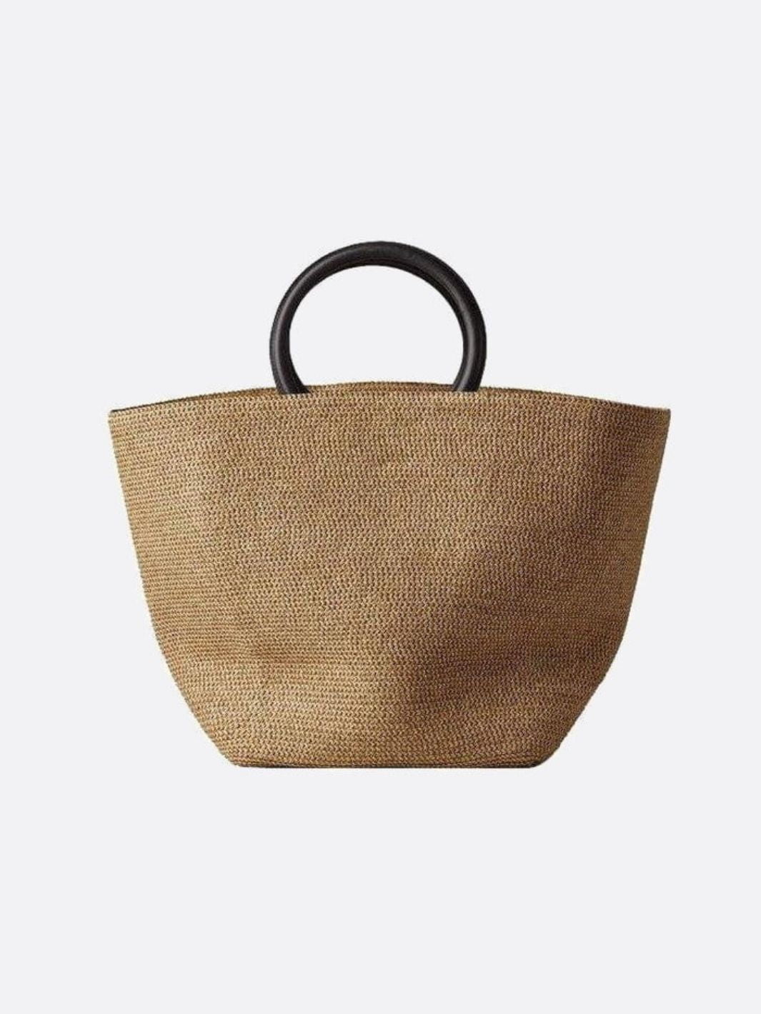 Große Stroh-Tote Bag mit Rundgriff Sommer - BerlinGlamour