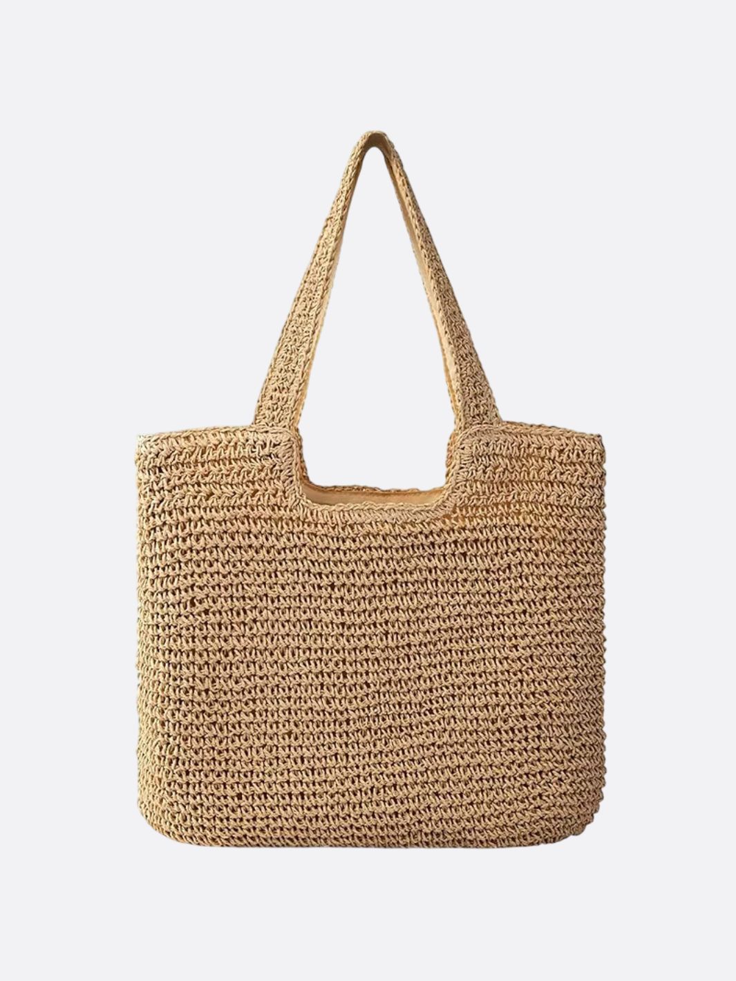 Grobe Stroh-Tasche Gehäkelt Doppelhenkel Schultertasche Sommer - BerlinGlamour