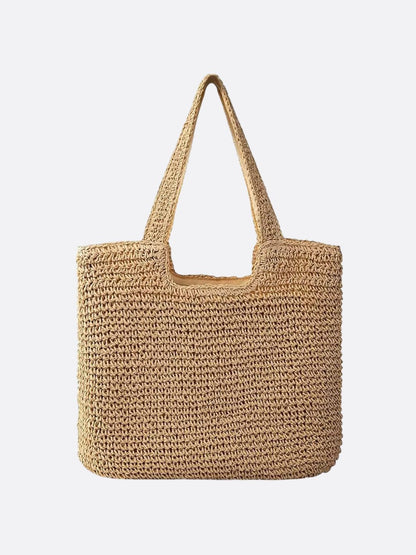 Grobe Stroh-Tasche Gehäkelt Doppelhenkel Schultertasche Sommer - BerlinGlamour
