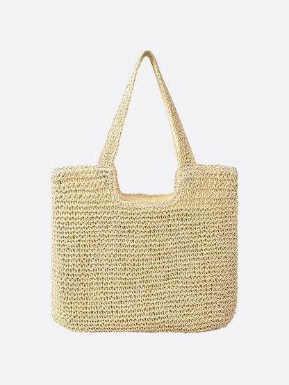 Grobe Stroh-Tasche Gehäkelt Doppelhenkel Schultertasche Sommer