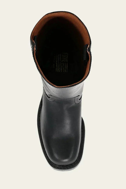 Damen Lederstiefel Westernstil Blockabsatz Schuhe