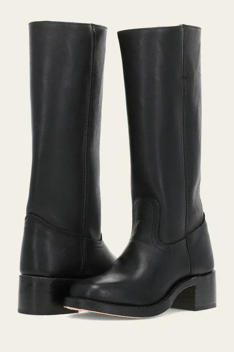 Hohe Stiefel Damen Strukturiert Winterstiefel Schwarz
