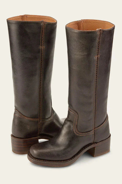 Damen Lederstiefel Blockabsatz Hochwertig Handgemacht