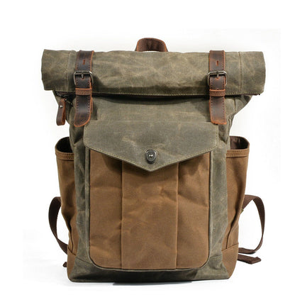 Nachhaltiger Reise Rucksack Rolltop Canvas Stilvoll