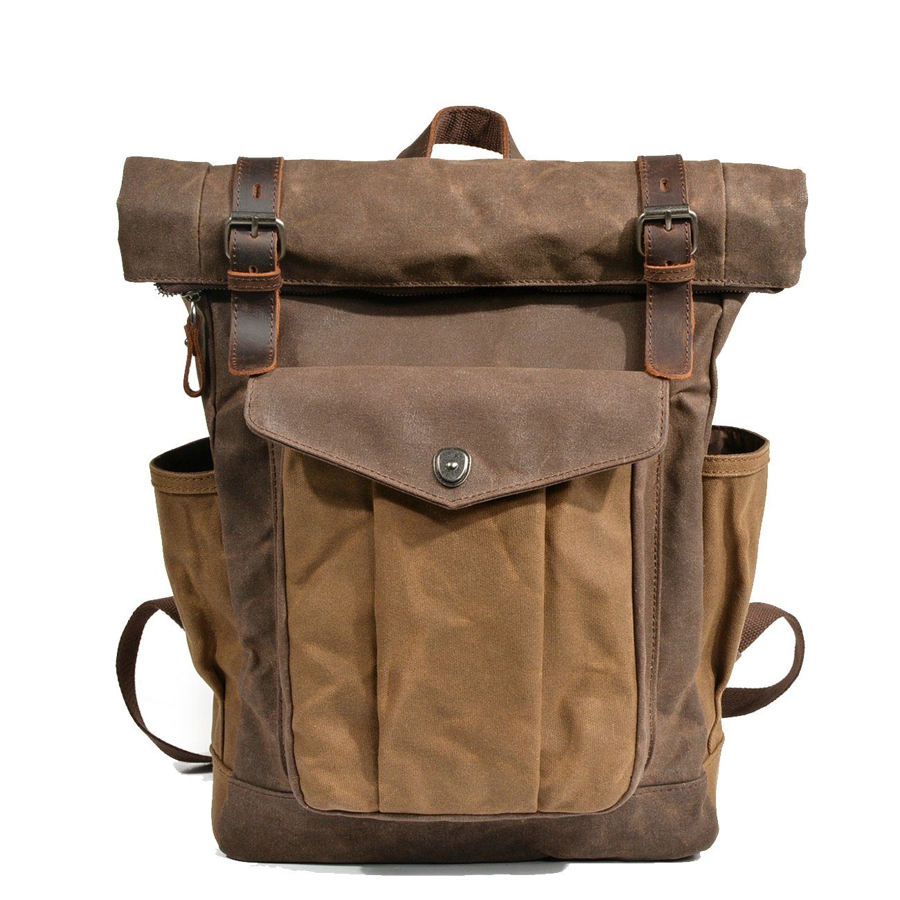 Nachhaltiger Reise Rucksack Rolltop Canvas Stilvoll