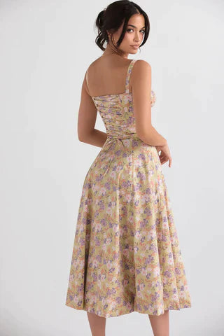 Kleid Midikleid Taillenformend Farbenfroh Damen