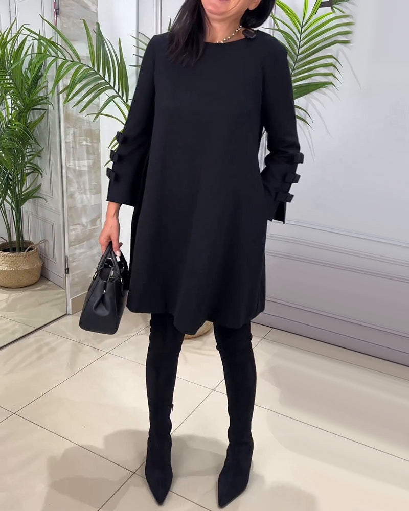 Damen Kleid Langärmlig mit Fransen & Coole Details - BerlinGlamour