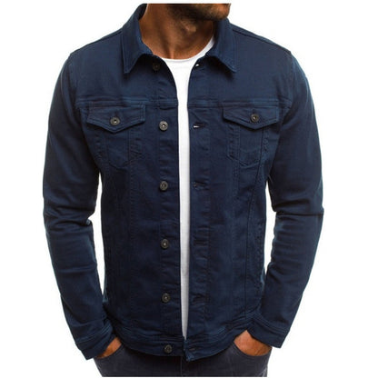 Herren Denimjacke Lässig Slim Fit Jeansjacke