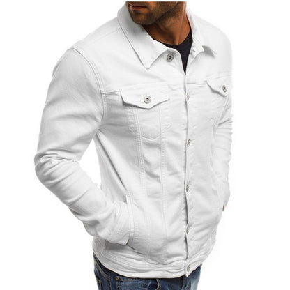 Herren Denimjacke Lässig Slim Fit Jeansjacke
