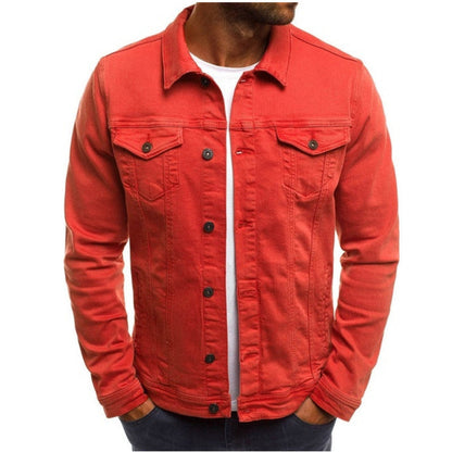 Herren Denimjacke Lässig Slim Fit Jeansjacke