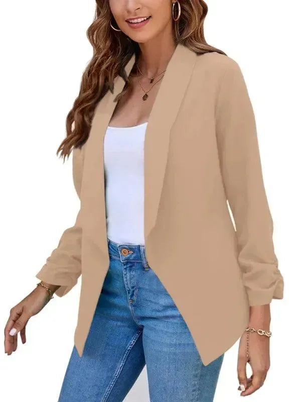 Slim Fit Damen Blazer Modern V-Ausschnitt