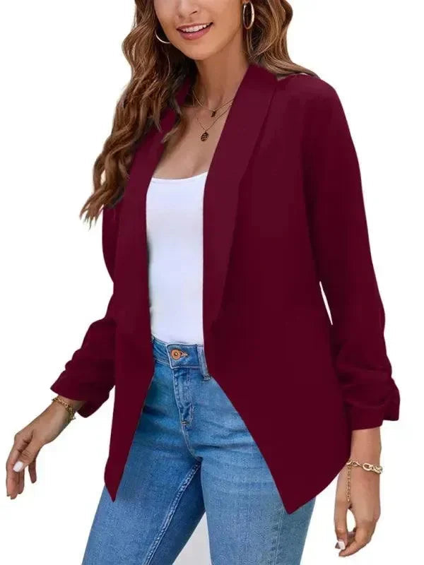 Slim Fit Damen Blazer Modern V-Ausschnitt