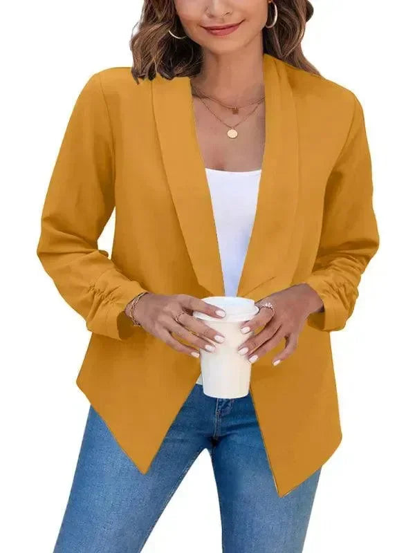 Slim Fit Damen Blazer Modern V-Ausschnitt