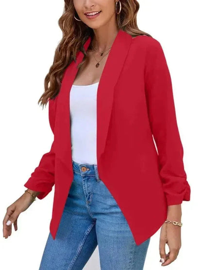 Slim Fit Damen Blazer Modern V-Ausschnitt